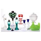 Fine selection of fluid and whale oil lighting