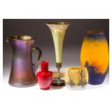 From a selection of art glass, including Tiffany, Daum Nancy, Schneider, and Steuben