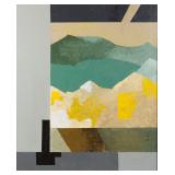 Kenzo Okada (Japanese-American, 1902-1982) oil on canvas abstract painting, 29 1/4" x 24" sight size