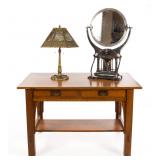 Arts and Crafts material, highlighted here by a Gustav Stickley library table and a fine WMF...