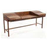 Edward Wormley (American, 1907-1995) for Dunbar executive roll-top walnut and rosewood partner
