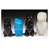 A number of Sandwich figural jars