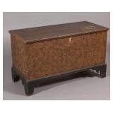 Shenandoah Valley of Virginia paint-decorated yellow pine blanket chest, signed by Christian Wine