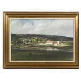 John Chumley (American, 20th century) watercolor Virginia landscape, titled "Barn Near Paris"...