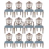 Important set of 12 Federal carved mahogany chairs, possibly Charleston, SC,...