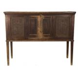 South Carolina/Georgia punched-tin-paneled yellow pine and birch slab/food safe of impressive...