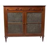 East Tennessee cherry punched-tin-paneled food/pie safe attributed to John Wolfe