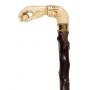 Detail of 19th-century cane with carved bone handle