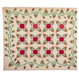 Mid-19th-century Shenandoah Valley of Virginia floral applique quilt