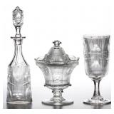 Cut Bellflower and a fine octagonal sugar bowl