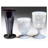 Rare flint drinking vessels including a collection of ale glasses