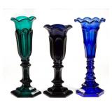 Fine colored flint vases