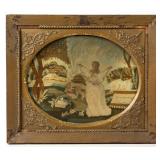 American, possibly Winchester, VA, silk needlework picture, descended in the Bell family,...