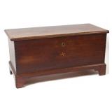Fine Shenandoah Valley of Virginia, probably Rockingham Co., inlaid walnut blanket chest, in...