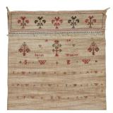 Important embroidered silk on linen Shenandoah Valley of Virginia show towel, dated 1854, made by...