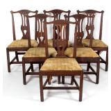 Set of six Massachusetts Chippendale carved mahogany side chairs
