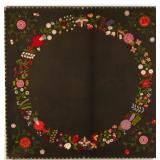 Pennsylvania embroidered table cover, dated 1869, 51" x 52" overall