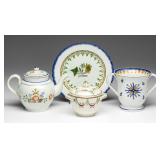 Finely decorated English Staffordshire pearlware from the collection of the late Paul T. Fox,...