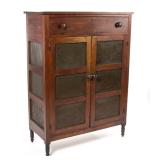 Rockingham Co., Shenandoah Valley of Virginia, walnut punched-tin-paneled food/pie safe, tins...