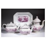 From a 160-piece collection of English Staffordshire transferware in the "Agricultural Vase"...