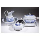 From a 160-piece collection of English Staffordshire transferware in the "Agricultural Vase"..