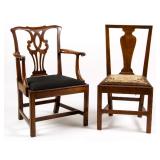 Roanoke River Basin (Virginia/North Carolina) river birch side chair and a Virginia/Maryland...