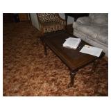 COFFEE TABLE, TWO MATCHING SIDE TABLES 