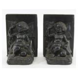Lot 13: Pair Vintage Ronson Cherub Bookends 