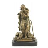 Lot 20: Gilt Metal Figure of Shepherd Playing Flute 