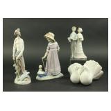 Lot 50: Lot of 4 Lladro Porcelain Figures 