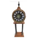 Lot 61: Contemporary Wood Column Mantel Clock 