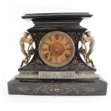 Lot 63: Ansonia Metal Figural Mantel Clock 