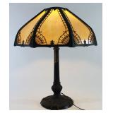 Lot 97: Mille Co. Slag Glass Table Lamp 