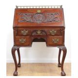 Lot 111: American Victorian Style Carved Slant Front Desk 
