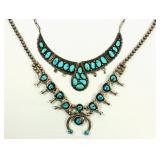 Lot 204: Sterling Silver & Turquoise Squash Blossom 