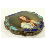 Lot 240: Silver & Enamel Portrait Compact 