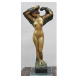 Lot 331: Contemporary Bronze Statue of Nude Woman 