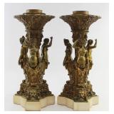 Lot 332: Pair French 19th Century Bronze Urns 
