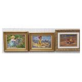 Lot 465: Wessel, 2 Children on Beach & Pair Russian Oils 