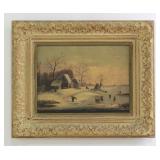 Lot 478: Dutch Winter Landscape with Skaters 
