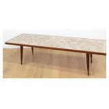 Lot 657: Danish Modern Coffee Table with Stone Inlays