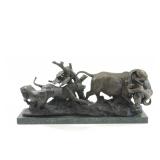 Lot 24: Bronze Grouping of Lions Attacking Buffalo 