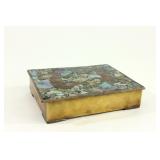Lot 25: Brass & Abalone Box with Mermaids 