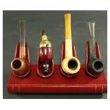 Lot 95: Lot of 4 Pipes with Stand 