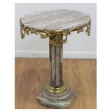 Lot 117: Marble & Bronze Side Table 