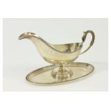 Lot 170: 800 Silver Gravy Boat with Swan Handle 