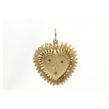 Lot 217: Heart Charm Locket with Gemstones & Pearls 