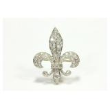 Lot 221: 14 Carat Diamond Fleur de Lis Pin 