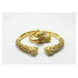 Lot 225: 18 Carat Greek Ram Bracelet & Matching Ring 