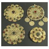 Lot 230: Lot of 4 Middle Eastern Metal Pendants 